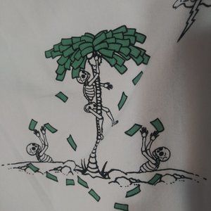 1841 Size Small Eighty Eight Button Down Shirt Skeletons Theme